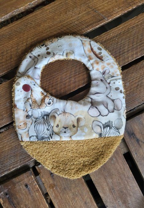 Bavoir "animaux de la savane" - dès la naissance 