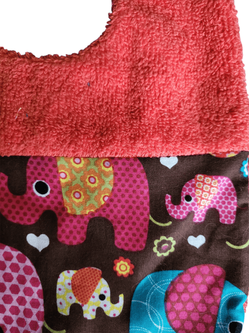 Bavoir éléphant bi-matières - dès la naissance
