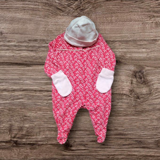 Pyjama fille à fleurs - 1 mois