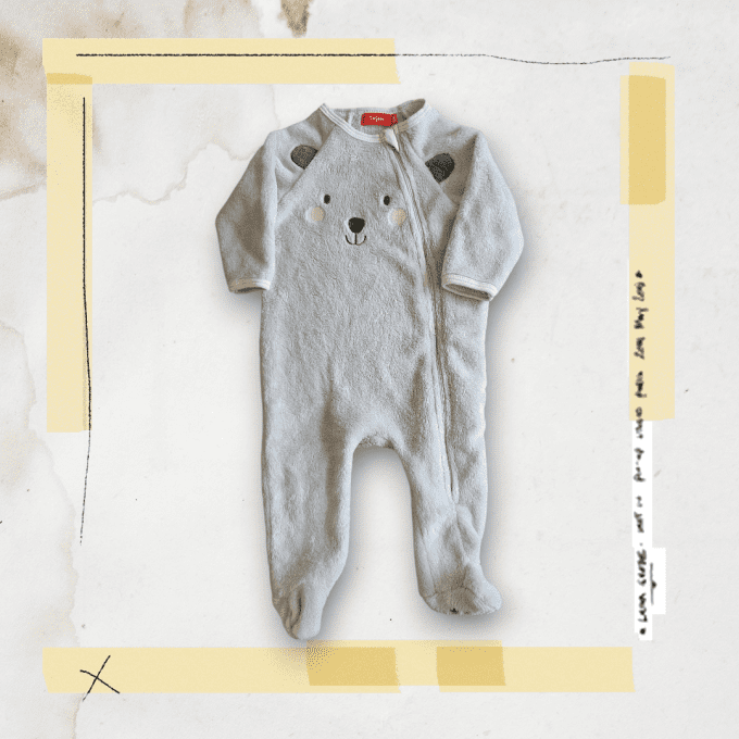 Pyjama "pilou-pilou" gris - 6 mois