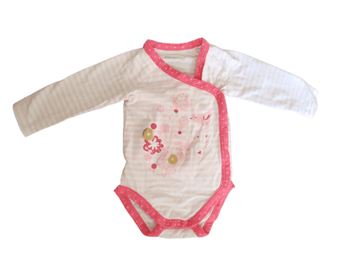 Body fleurs roses - 1 mois