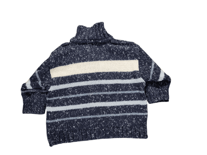 Gilet bleu rayé - 3/6 mois 